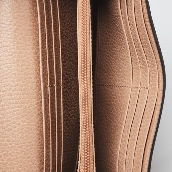 Gucci Interlocking GG Camelia Soft Leather Wallet Marmont Light Beige Italy NEW - Picture 5 of 13